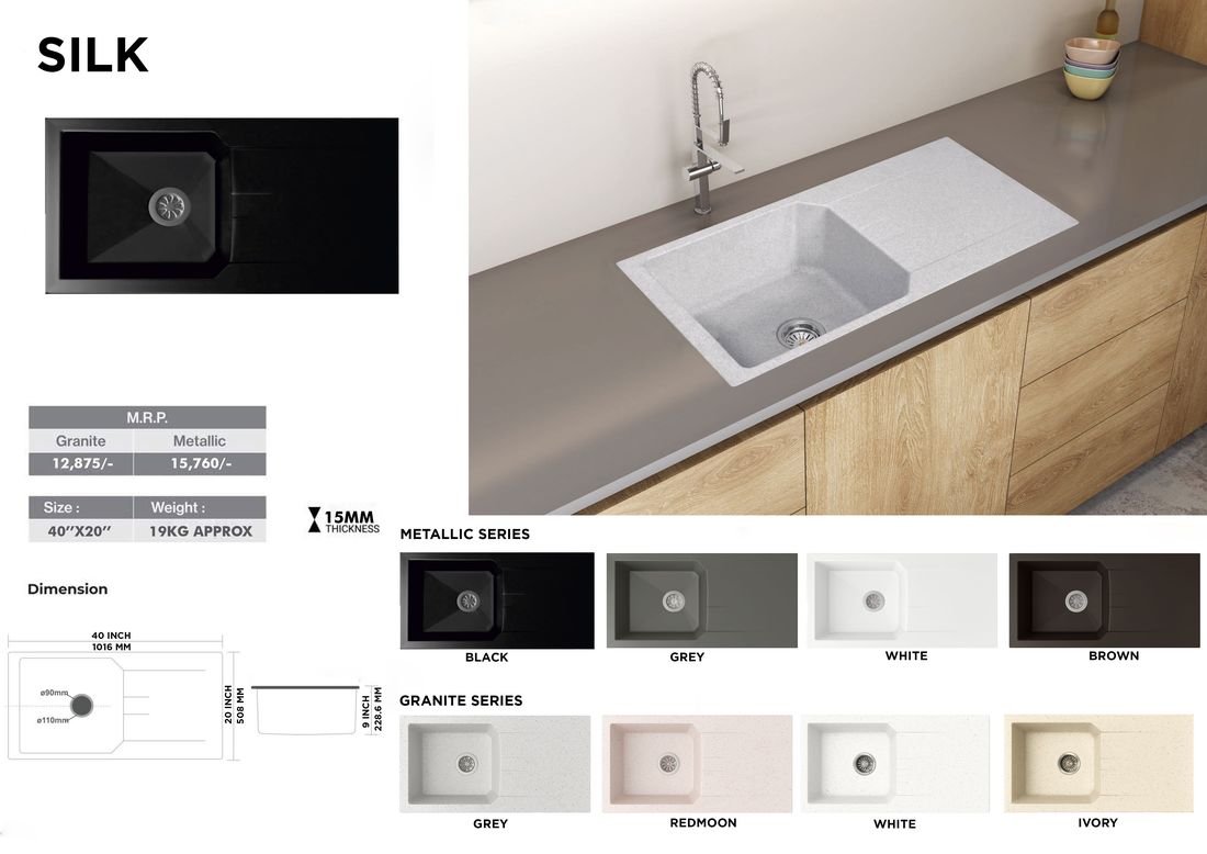 Silk quartz sink